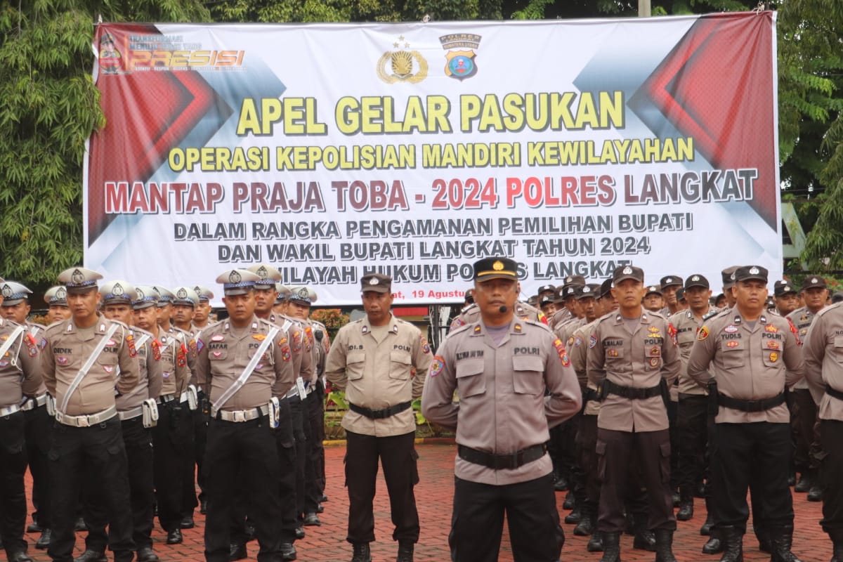 Polresta Deli Serdang Laksanakan Apel Gelar Pasukan Ops Mantap Praja Toba 2024