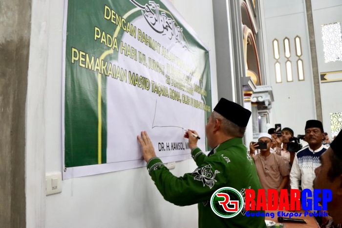 Penutupan TPA Serta Peresmian Mesjid Taqwa Kelurahan Pulau, Pj Bupati Kampar Mengucapkan Selamat Menunaikan Ibadah Puasa Ramadhan 1444 Hijiriah Yang Tidak Beberapa Hari Lagi