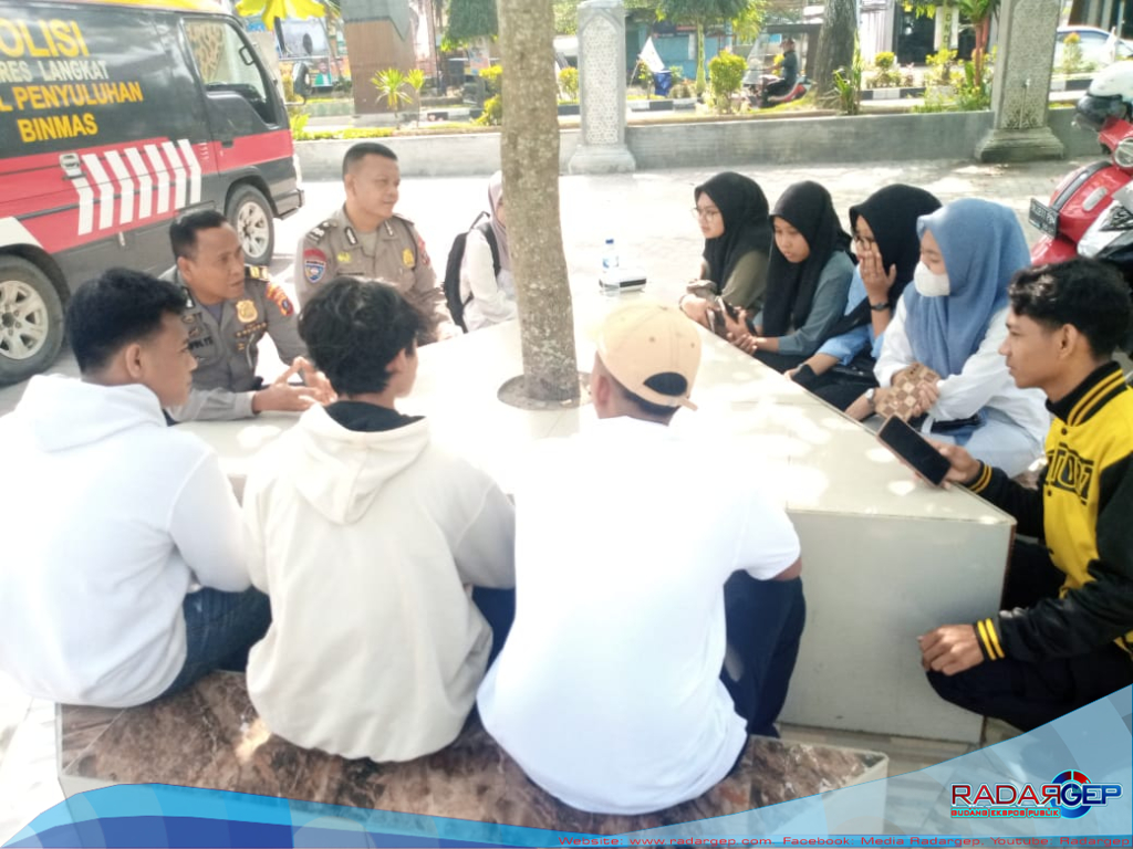 Ciptakan Pemilu Damai Sat Binmas Polres Langkat Cooling System Di Kota Stabat