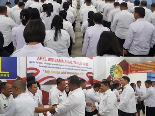 Rutan Kelas I Medan Ikuti Apel Bersama Awal Tahun 2025