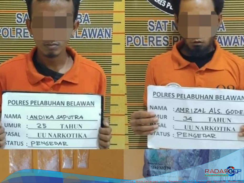 Sat Narkoba Polres Pelabuhan Belawan Tangkap 2 Pengedar Narkoba di Titi Papan