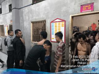 Rutan Kelas I Labuhan Deli Lakukan Penggeledahan Kamar Hunian Warga Binaan