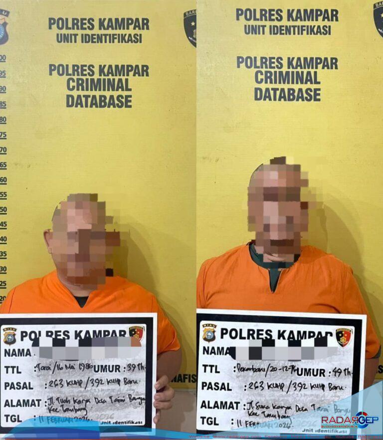 Foto : Dua Tersangka Pemalsuan dokumen Negara